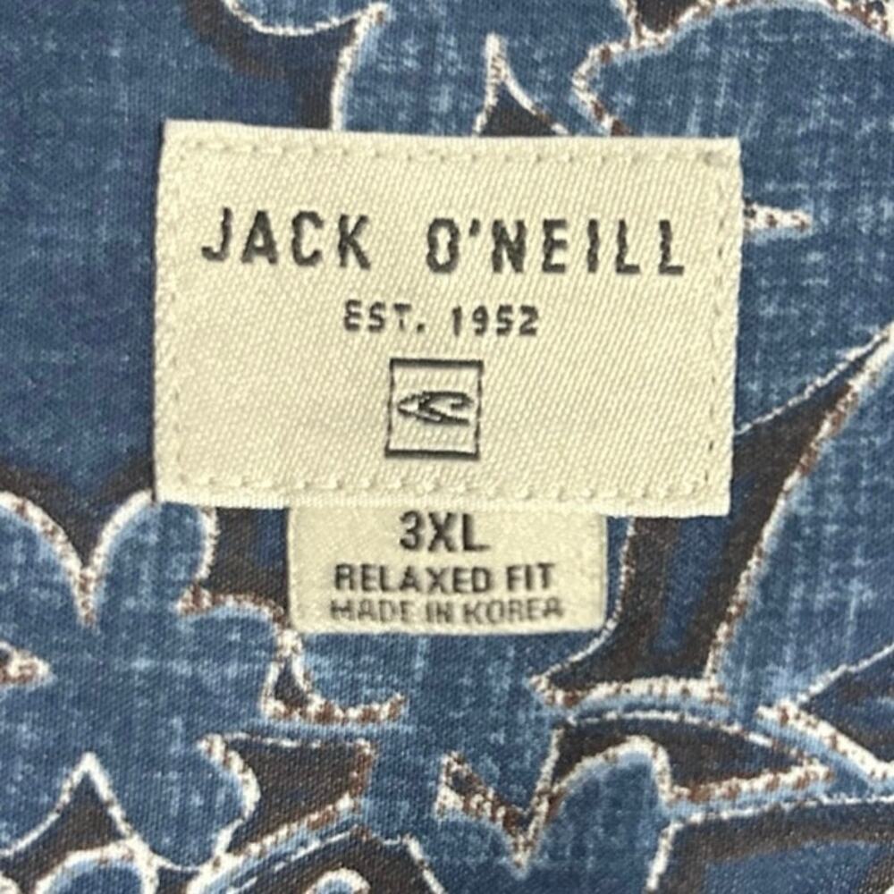 Jack O’Neill Hawaiian Shirt Mens 3XL Blue Floral Aloha Button Up Relaxed - Picture 4 of 4